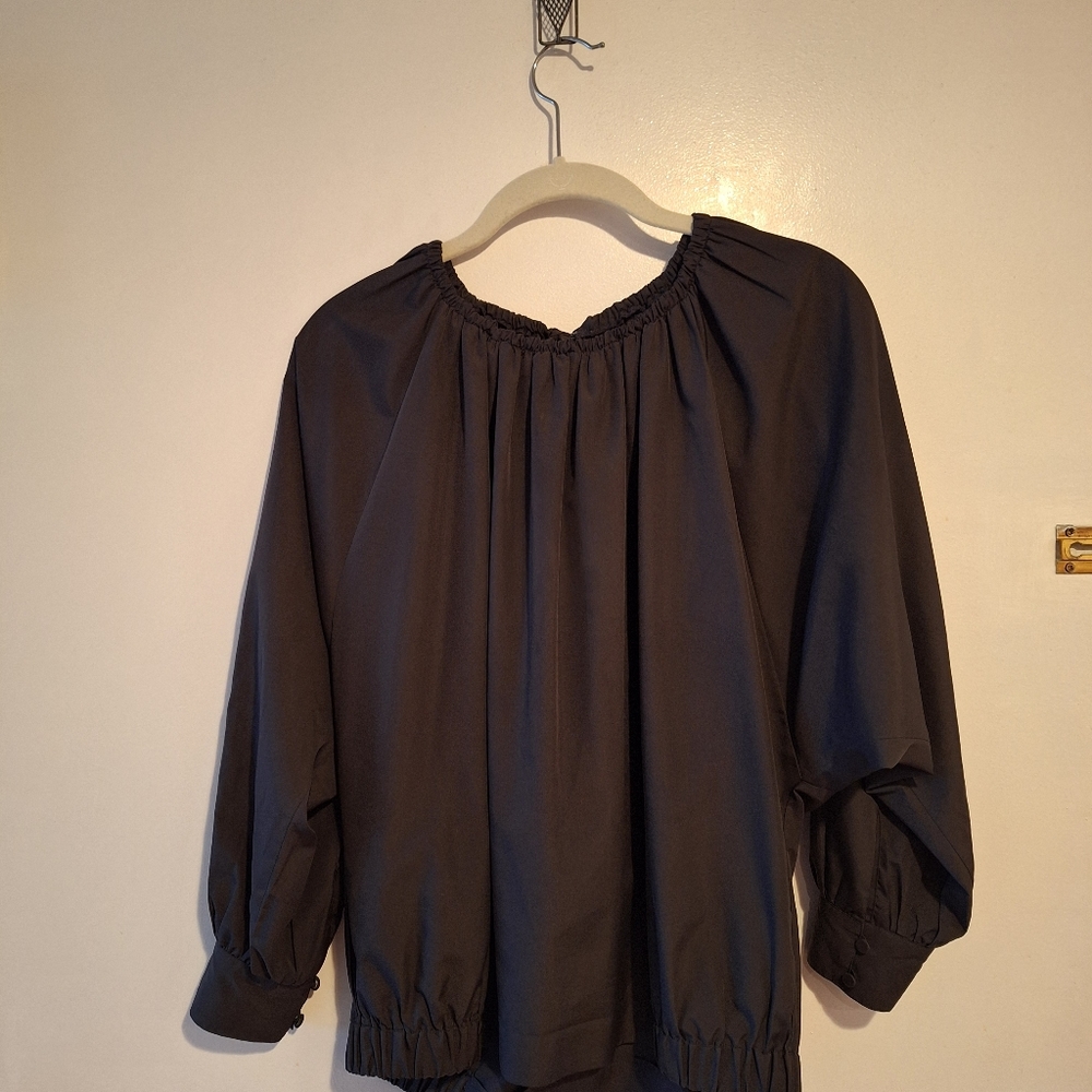 Dark grey blouson style top - X-small/Small